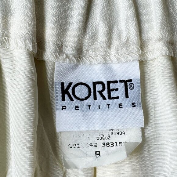 Vintage 1980s Koret Union-Made Cream Wool Straight-Tapered Trousers - Picture 5 of 7